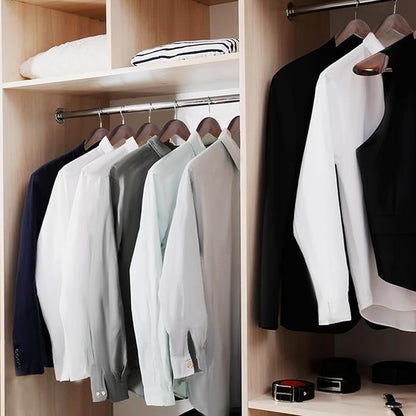 ABHENG Solid Wood Suit Hangers, 10 Pack, Coat Hangers with Non Slip Trouser Bar, 360° Swivel Hook, Heavy Duty Wide Hangers for Suit, Coat, Jacket, Trousers, Pants,17.3" W x 9", Dark Walnut AWY0410H