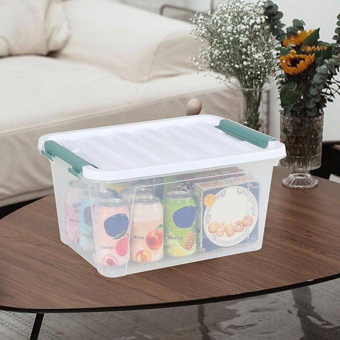 Quickquick 20 Quart Plastic Clear Latching Box, 6-Pack Clear Storage Box