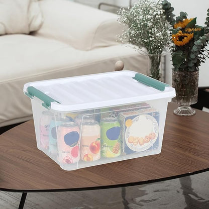 Quickquick 20 Quart Plastic Clear Latching Box, 6-Pack Clear Storage Box