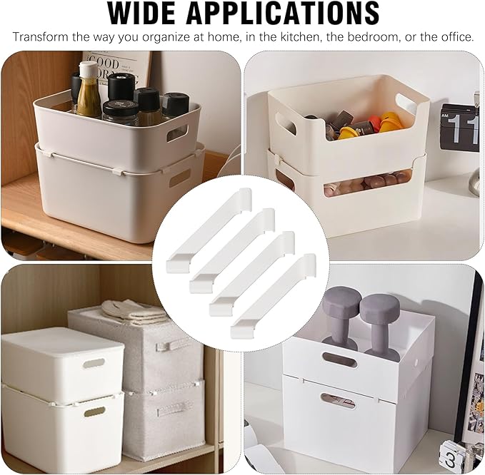 AGLOO 20Pcs Storage Box Stacking Support, Plastic Bins, Wire Baskets – Pile Up Organizer for Plastic Bins, Wire Baskets – Home Office Bedroom Kitchen Storage Solutions