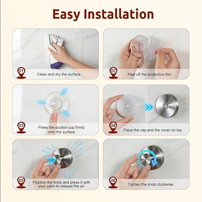 4 Packs Suction Cup Hooks for Shower, Heavy-Duty Wreath Hangers for Front Door, No Drill Glass Door Shower Suction Hooks No Damage for Walls Bathroom Kitchen Window Mirror Tile Towel Coat Robe Loofah