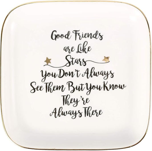 Scwhousi Ring Dish Jewelry Tray for Friend Mom Sister Maid of Honor,Birthday Mother's Day Christmas Gifts