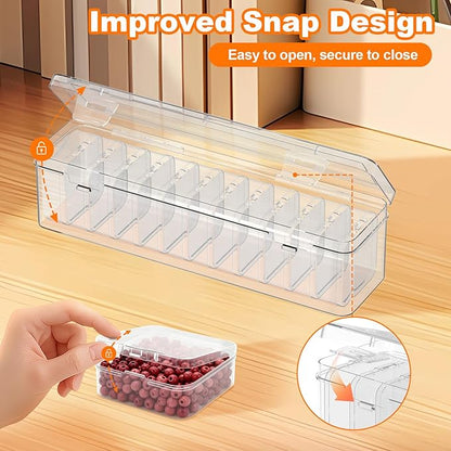 Bead Organizer Box, 12 PCS Clear Plastic Storage Containers Features Hinged Lid and Labels, Craft Storage Box for Jewelry, Diamonds, Clay Beads, Bracelets, Screws, Seeds, Small Parts
