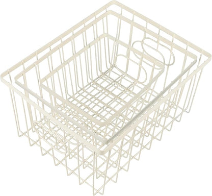 happimess BSK3001C-6SET Camden Vintage Industrial Wire Metal Nesting Storage Baskets for Shelves, Cabinets, Pantry, Countertop, Mesh Open Bin Basket for Organizing Supplies, Almond (Set of 6)