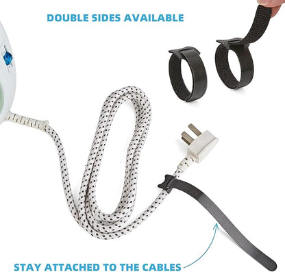 150 PCS Reusable Cable Ties with Hook and Loop, Multi-purpose Adjustable 8 Inch Cable Management Wire Ties Cable Straps for Organizing Home, Office and Data Centers (Black)