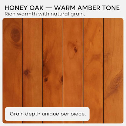 Homeforia 24inch Oak Floating Shelf for Wall, High End Solid Real Wood 24 inches Long Floating Shelves for Bathroom, Honey Oak Wooden Floating Shelves, Heavy Duty Bracket, 24 X 6.5 X 1.75 in, Set of 2