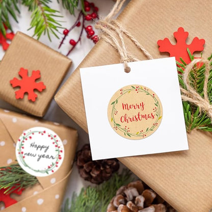 500pcs 2" Canning Labels - Round Mason Jar Stickers, 2 Wreath Designs, Food & Spice Bottle Labels