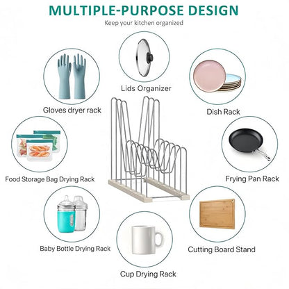SHILFID Plastic Bag Drying Rack, Reusable Bag Drying Rack for Silicone Bag & Ziploc Bag, Bottle Dryer Rack for Gloves & Glasses, Pan Lid & Cutting Board Organizer