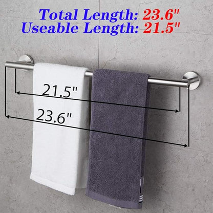 GERZWY 24-Inch Bath Towel Bar Brushed Stainless Steel Bathroom Towel Bar Contemporary Style Wall Mount for Bath Kitchen AG1101C60-LS