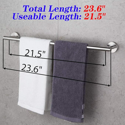 GERZWY 24-Inch Bath Towel Bar Brushed Stainless Steel Bathroom Towel Bar Contemporary Style Wall Mount for Bath Kitchen AG1101C60-LS
