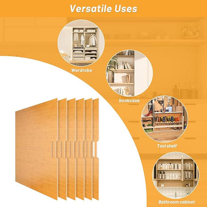 SECOAT 6 Pieces Wood Cabinet Dividers for Baking Sheets,DIY Kitchen Cabinet Dividers with 12 Slideways&36 Screws,Easy Install&Clean,Wood Tray Dividers for Cabinets, Kitchen,Utility Rooms, Bathrooms