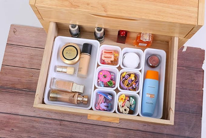 15 PCS Interlocking Desk Drawer Organizer Separator for Office,Bathroom,Kitchen,Makeup（White）