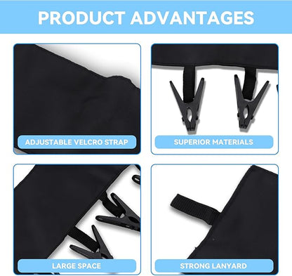 Mini Clothespins Travel Hangers 3-Pack: Foldable Portable Clothes Hangers w/ 6 Clips for Swimsuit, Towel & Sock Drying Rack - Cruise, Dorms, Travel (Black, Blue, Red)