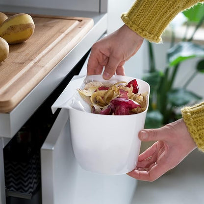 Navaris Hanging Waste Bins Set of 2 - Garbage for Food Scraps and Compost - Small Hanging Trash Can Counter or RV, Small Kitchen Trash Can, Dustbin