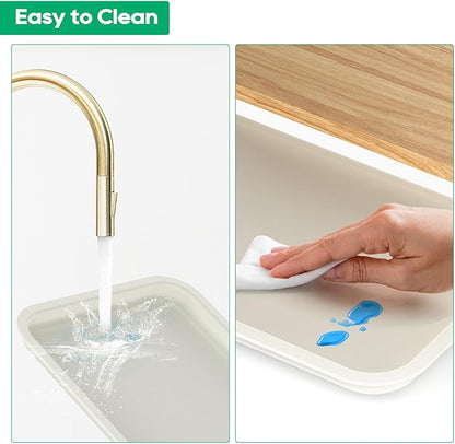Laundry Detergent Holder Stand, Liquid Detergent Dispenser Shelf Organizer with Cleanable Drip Tray, Liquid Holder Stand Catcher for Laundry Room Organization and Storage (Flat-White)