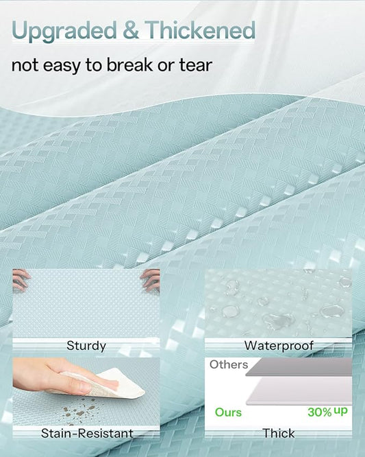 Shelf and Drawer Liner for Kitchen Cabinet, Non-Adhesive 24in x 120in Waterproof Contact Paper Refrigerator Liners Thickened Durable EVA Material Non Slip Mat for Dresser Cupboard Pantry Protector