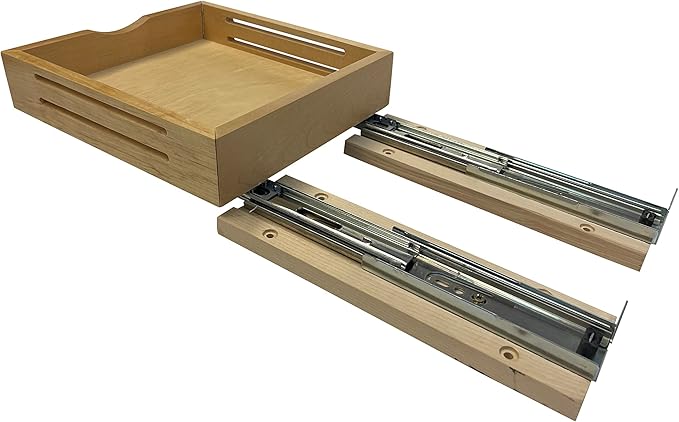 CabinetRTA Wood Pull Out Spice Rack Organizer for Cabinet – 9"(W) x 10"(D) x 3"(H) for Upper Kitchen Cabinets and Pantry Closet, for Spices, Sauces, Canned Food etc…