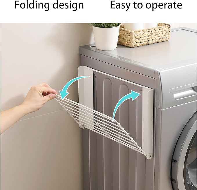 Magnetic Shelf for Washing Machine Magnetic Organizer Shelf for Laundry Hanger Organizer Washing Machine Shelves Magnetic Fridge Shelves for Laundry Bathroom Kitchen RV White