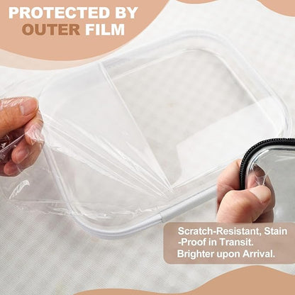 3PCS Clear Hard Shell Zipper Case,Toy Organizers and Storage Box,Clear Toiletry Cosmetic Case,Travel Makeup Bags, Diaper Bag Organizer,Pencil Case,Stackable Portable Transparent Zipper Pouches White-M