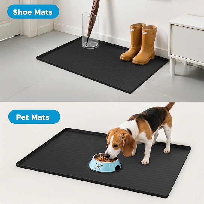 URMONA 22'' x 19'' Waterproof Silicone Under Sink Mat Cabinet and Counter Protector, Shelf Liner for Kitchen and Bathroom, Storage and Organizers, Litter Mat, Pet Cat Puppy Essentials（White Sand）
