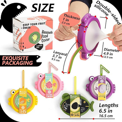 Erehere Avocado Saver, Onion Storage Container Set of 4, Reusable Fridge Bin for Garlic, Lemons, Potatoes, Food Fresh Keeper & Organizer