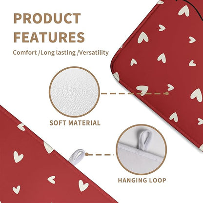 Wnoesat Valentines Day Dish Drying Mat 18x24 Inch Valentine Red Love Heart Drying Mats for Kitchen Counter Super Absorbent Microfiber Large Dish Drying Pad Heat Resistant Dish Draining Rack Mat