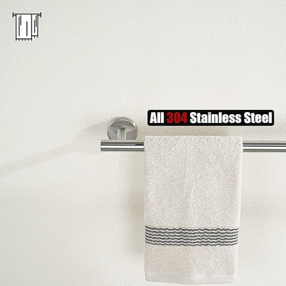 JQK Towel Bar Brushed Steel, 19 Inch 304 Stainless Steel Thicken 0.8mm Towel Rack Bathroom, Towel Holder Wall Mount, Useable Length 16 Inch TB110L16-BN