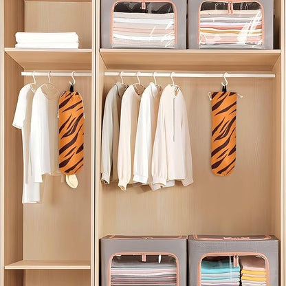 1 PC Plastic Bag Holder Wall Mount Grocery Bag Holder Shopping Bag Trash Bag Storage Organizer Dispenser for Kitchen Closet 22 x 9 Inch Tiger Skin Print