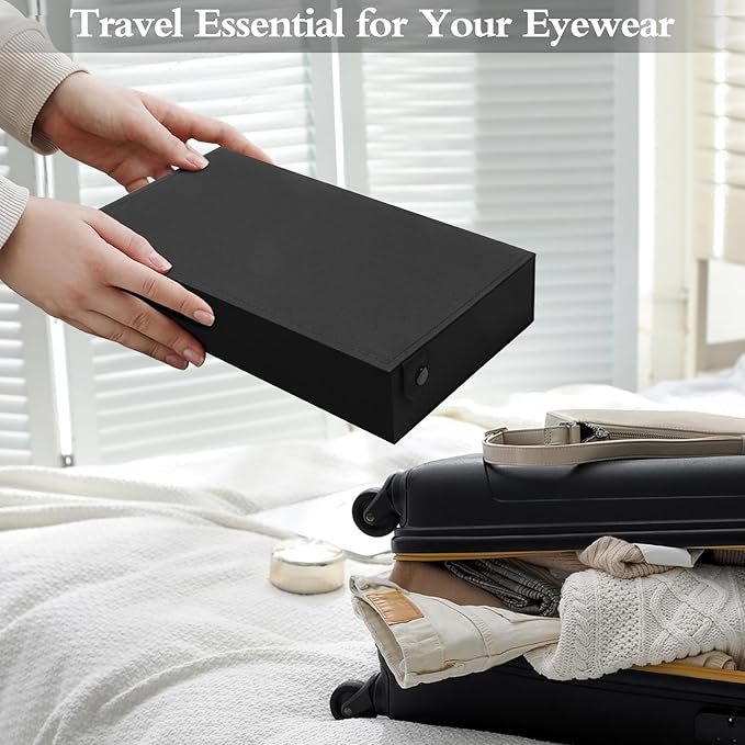 Baojulong 5-Slot Eyeglass Case Organizer - Portable Storage for Sunglasses & Glasses, Perfect for Travel & Home Use