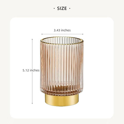 LEICURACE Makeup Brush Holder Organizer,Toothbrush Holders,Desk Pen Pencil Holder,Multifunctional Vintage Glass Brush Cup(A3-27-US)
