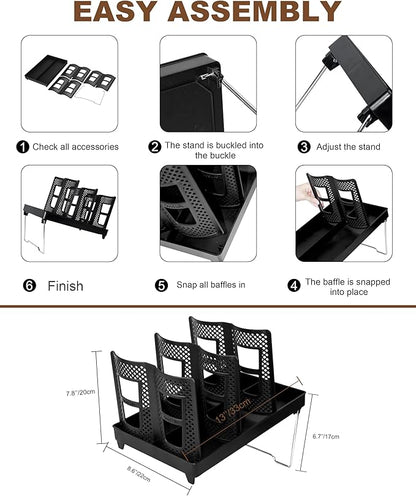 Coffee Cup Holder,Cup and Lid Dispenser with Stand,Disposable Cups Organizer,6 Slots,for Coffee Station,Bar,Office,Home,Restaurant,Breakroom,Countertop