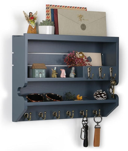 Key Holder for Wall, Mail Organizer Wall Mounted, Gray