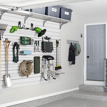 4x4FT Slat Wall Paneling Slatwalls Panel Wall Heavy Duty Industrial PVC Panels Garage Storage System for Easy Install Garage Organization Sturdy Walls Slats for Home & Bike Rack Storage