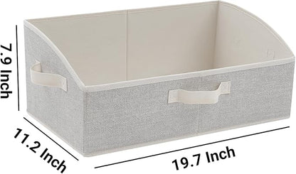 3 Pack Closet Organizers, Foldable Clothes Storage Organizers with Handles, Large Capacity, Sturdy Drawer Storage Boxes for Clothing, Underwear, Books, Shelves, Wardrobe Organizing, Beige