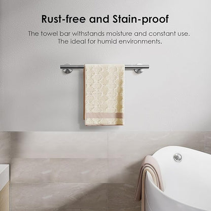 FORIOUS Towel Racks for Bathroom Wall Mounted, Stainless Steel Bathroom Towel Rack 11 Inch, Includes Wall Mounting Hardware (Brushed Nickel, Hanging Space 9-Inch)