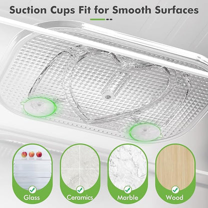 Lazy Susan Organizer for Refrigerator, 14.17" X 10.24" Fridge Organizers and Storage, Lazy Susan Turntable for Cabinet, Non-Skid Fridge Organizers for Pantry, Table Top