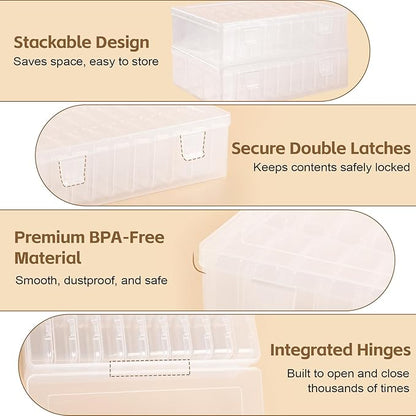 Bead Organizer Box, 62 Pcs Clear Bead Storage Containers, Craft Organizers and Storage with Hinged Lids and Labels, Small Plastic containers for DIY Jewelry, Seeds, Diamond Painting, Small Parts