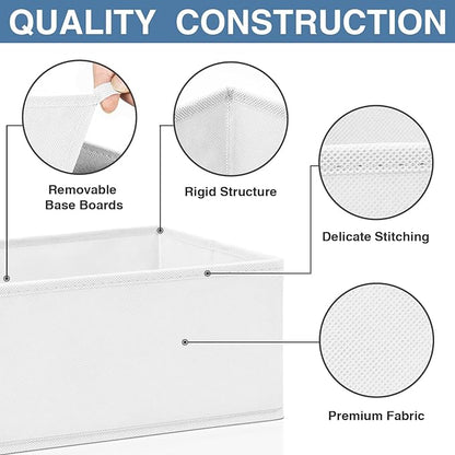 Criusia Drawer Organizer Clothes 12 Pack - Fabric Closet Organizers and Storage for Nursery Organization - Dresser Drawer Dividers for Baby Clothes/Socks/Underwear/Bras - College Dorm Room Essentials