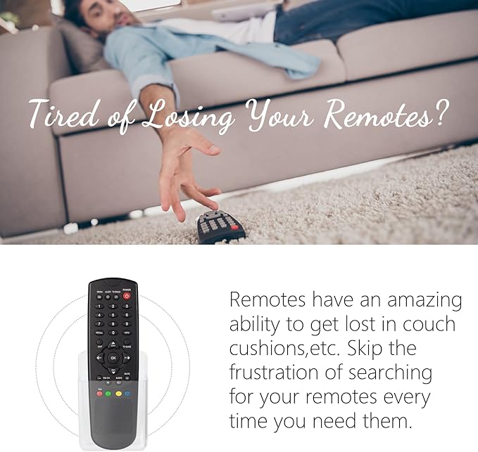 2 Pcs Remote Control Holder Wall Mount, TV Controller Holder, Self Adhesive Remote Holder, Wall Pen Holder Storage Accessories for Home Office School（Clear）