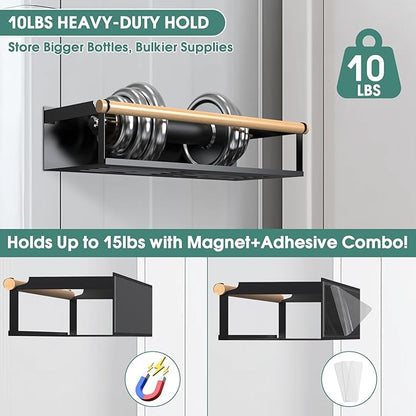 4 Pack Magnetic Shelves for Washing Machine Magnetic Shelf for Fridge Powerful Magnetic Shelves with Double Sided Tape for Laundry Room Kitchen Bathroom Organization