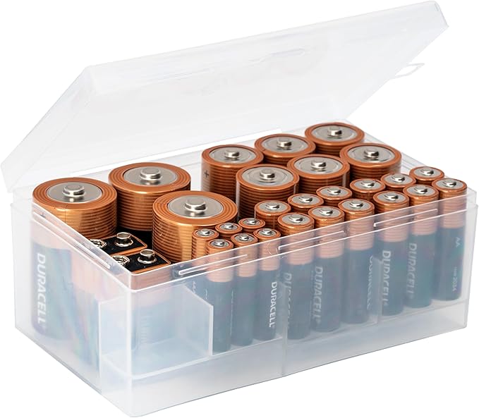 Dial Industries Battery Storage Organizer Case, 12 AAA, 12 AA, 6 C, 4 D