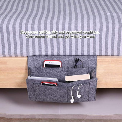 Luxurious Grey Armrest Organizer, Caddy for Sofa, Couch, Chair Armrest, Remote Control, Cell Phone, Book, Magazine, Glasses, Snacks