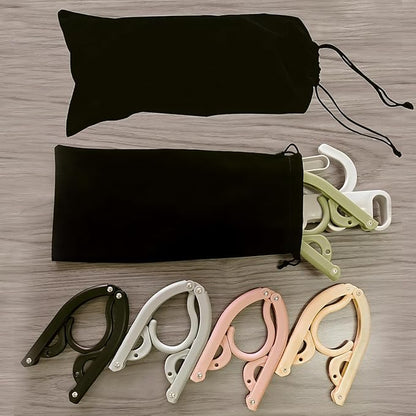 WaWacomp1PC Portable Folding Clothes Drying Rack and 5 Pcs Foldable Hangers which is a Great Combo for Travel, Hotels, Camping, with a Large Storage Bag