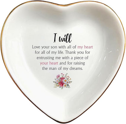 Wedding Ring Dish Jewelry Trinket Tray for Mother-in-law,Bridesmaid,Mother of the Bride/Groom-Engagement,Bridal Shower,Bachelorette Gifts for Couples,Mr. Mrs. (Mother-in-law 2)