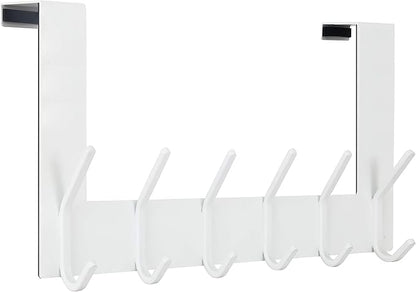 WEBI Over The Door Hooks,Over Door Towel Rack,Door Hanger,Door Coat Hanger,Door Coat Rack,Door Hooks for Hanging Clothes,Back of Door,White