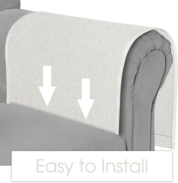 Joywell Remote Holder for Recliner Armchair Caddy Couch Armrest Remote Control Holder Non Slip Sofa Arm Chair Caddie with 6 Pocket for Magazine, Tablet, Phone, iPad, Think Linen, Natural