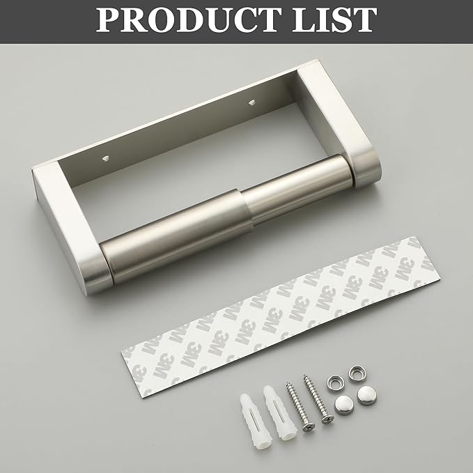 Alise Toilet Paper Holder,Spring Loaded Bathroom Toilet Paper Holder Wall Mount SUS304 Stainless Steel Tissue Holder Toilet Paper Roll Holder for Toilet,Washroom,RV,Brushed Nickel