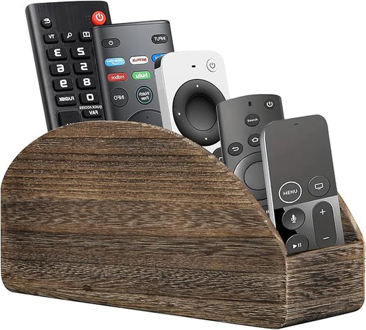 BIBELUN TV Remote Control Holder with 5 Compartments, Bedside Table Remote Caddy, Desktop Storage Box Organizer/Tray to Store Pen, Controllers, Media Player, Cosmetics, Office Supplies, Home Décor