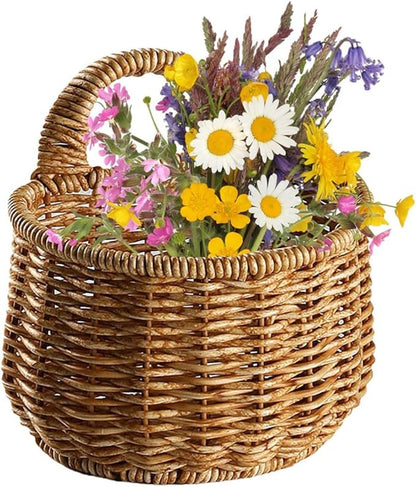 Woven Hanging Storage Basket for Kitchen Decorative Wall Organizer for Garlic Ginger and Eggs Space-saving Design Light for Use