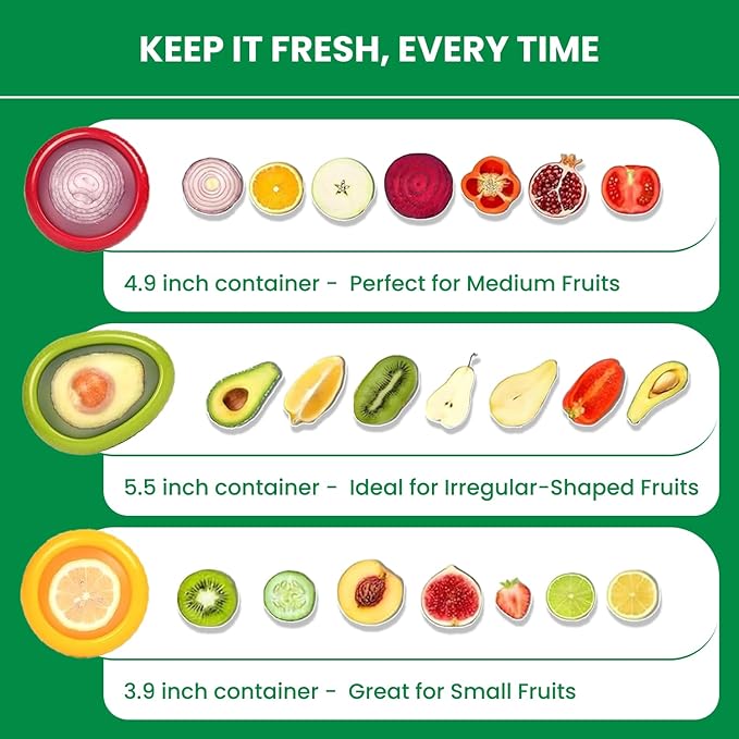 Avocado keeper, Avocado Savers, Veggie Savers- 4pcs Avocado Storage Containers For Fridge Onion Storage Containers Silicon Seal to Wrap Half Cut Fruits Tomato Savers